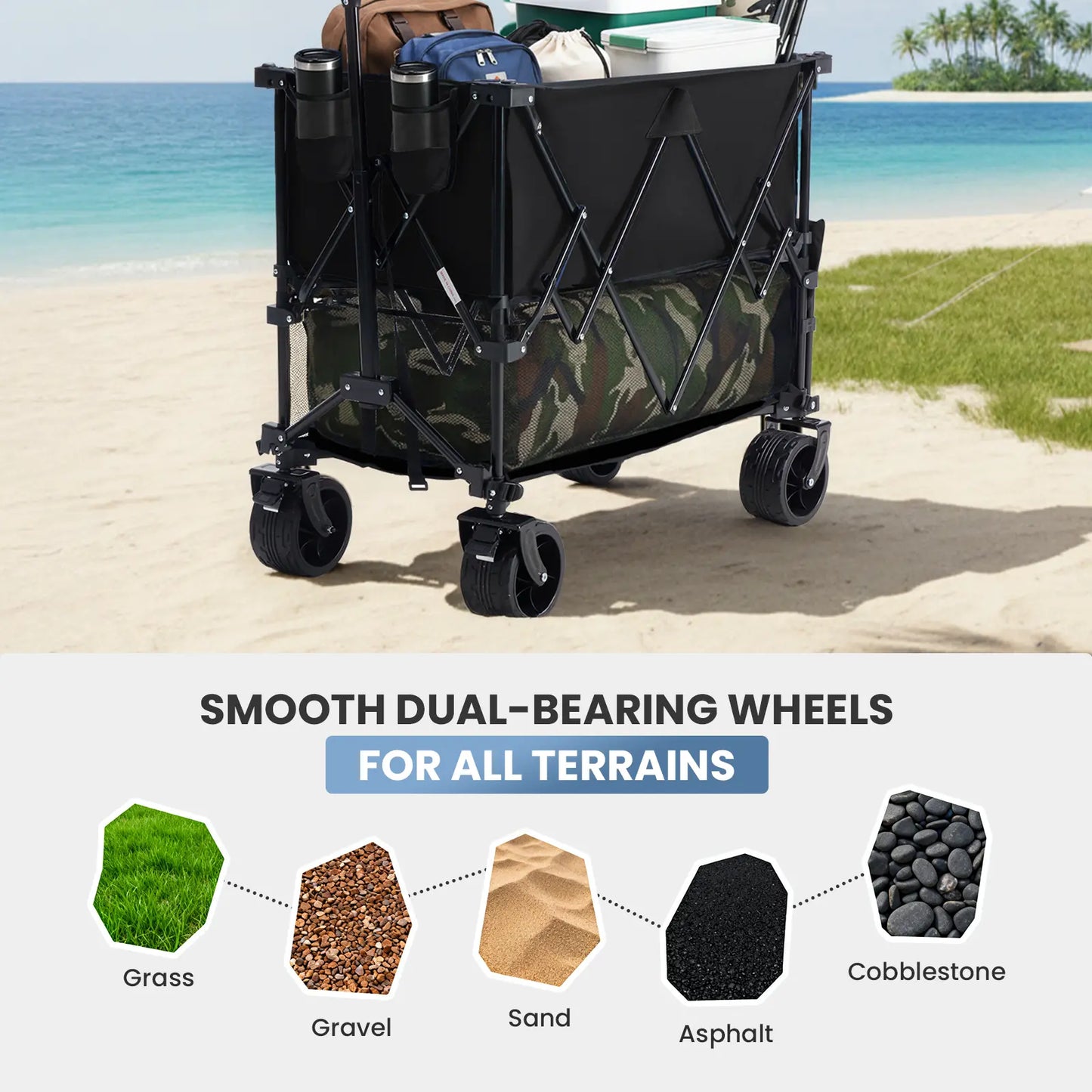 Nuveura Outdoor Folding Double-Decker Wagon