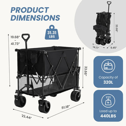 Nuveura Outdoor Folding Double-Decker Wagon