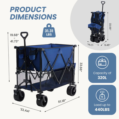 Nuveura Outdoor Folding Double-Decker Wagon