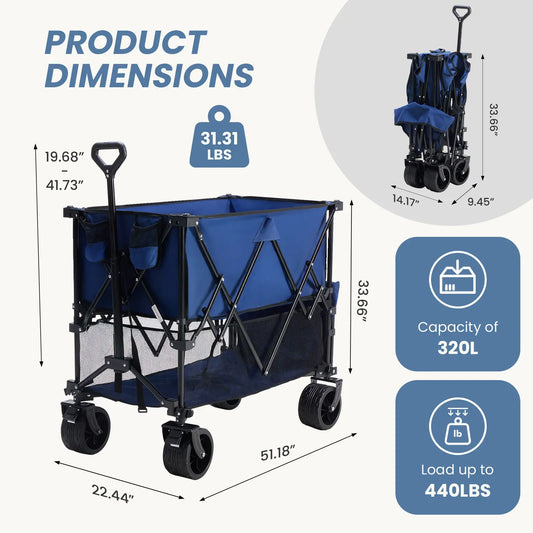 Nuveura Outdoor Folding Double-Decker Wagon