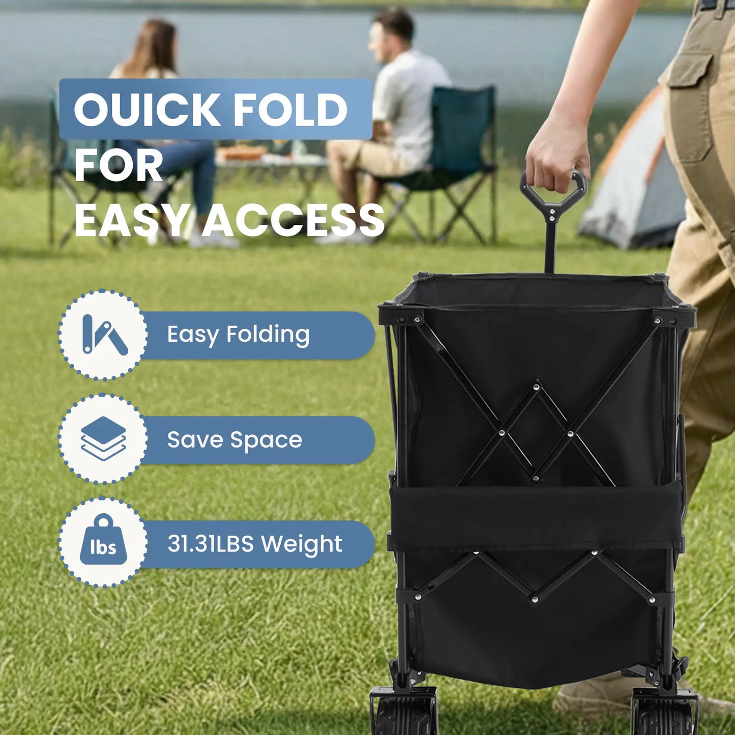 Nuveura Outdoor Folding Double-Decker Wagon